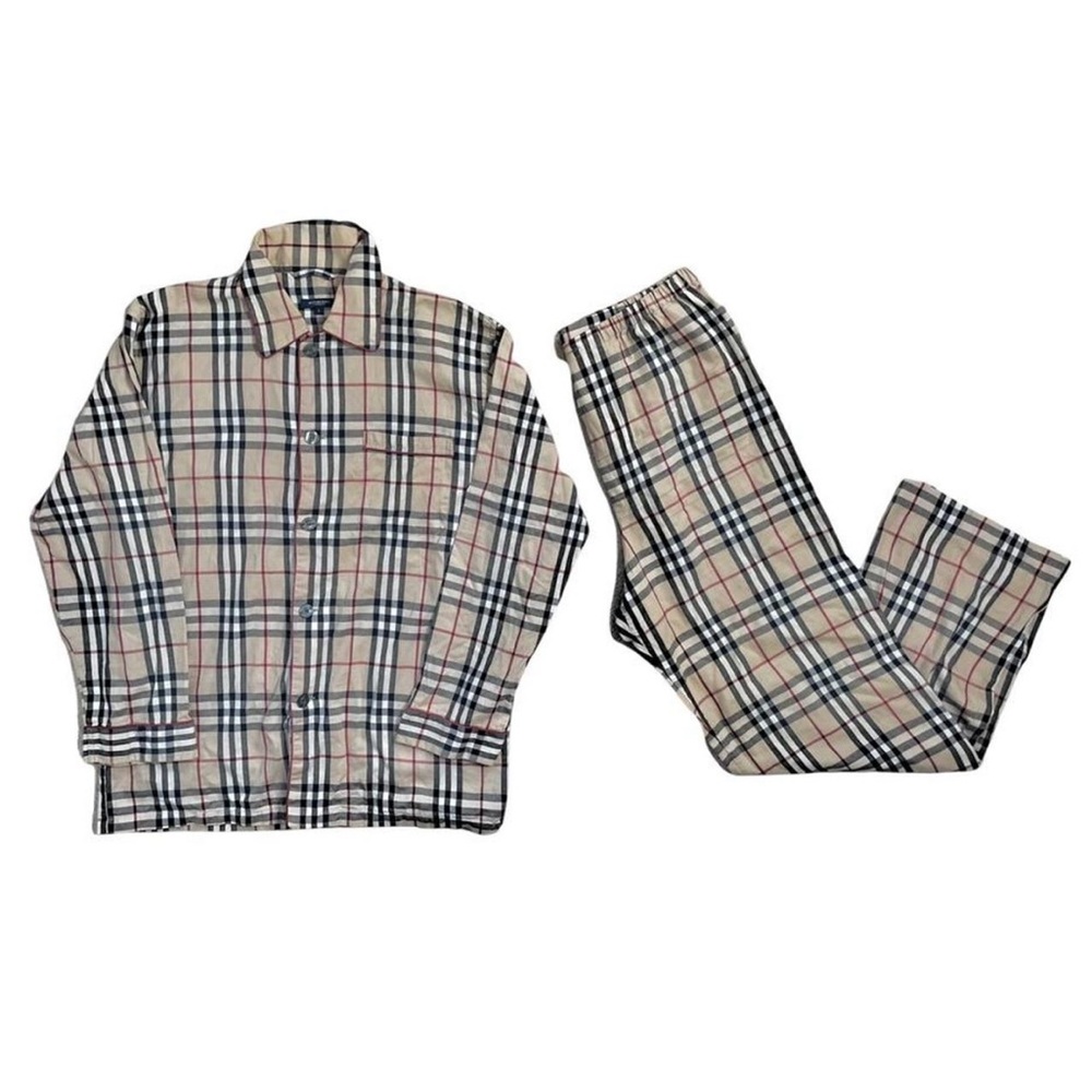 Burberry London Nova Check Pyjamas Lounge Wear Matching Set Vintage Y2K - Picture 2 of 4